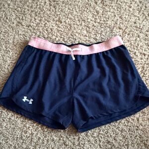 Under Armour Women's Athletic Shorts in Navy and Pink